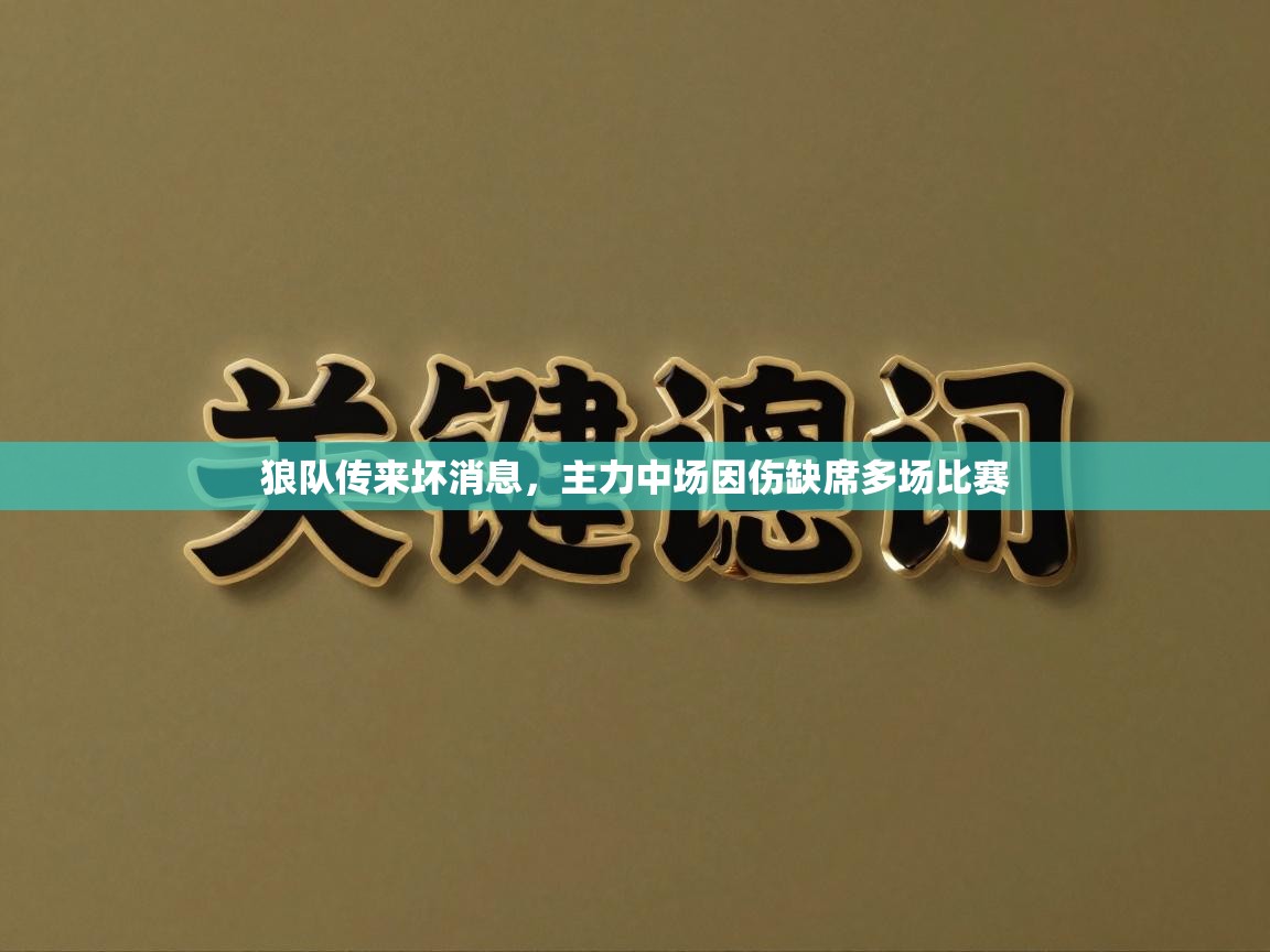 狼队传来坏消息，主力中场因伤缺席多场比赛  第1张